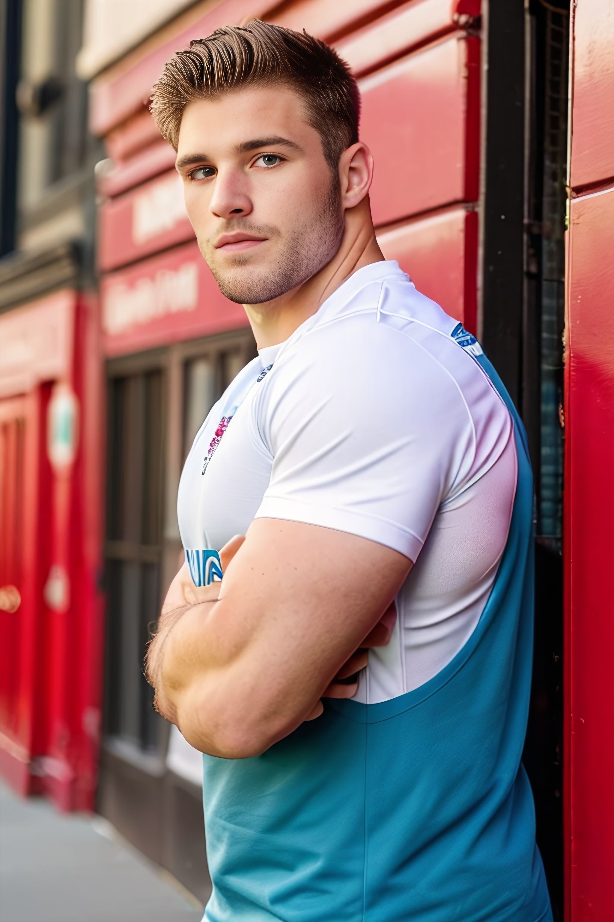 Portrait generated with Stable Diffusion.